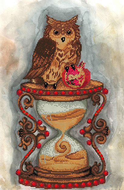 КБ-423 Схема для вышивания бисером ТМ Наследие "Сова на песочных часах"