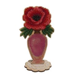 WS-047 Набор для вышивания бисером WoodStitch "Цветочные ароматы. Мак", 16х11