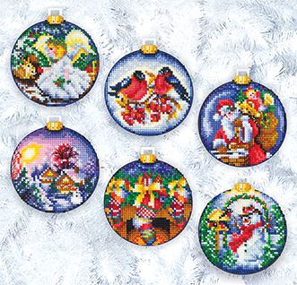 Набор для вышивания крестом СДЕЛАЙ СВОИМИ РУКАМИ "Новогодние шары" Н-18