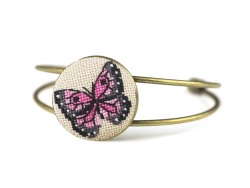 СШ-026 Набор для вышивания Золотое Руно "Браслет "Бабочки №5" (набор в технике микровышивки)