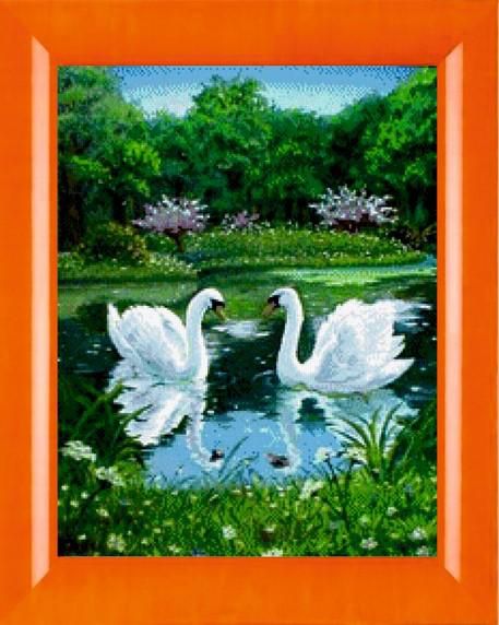 Алмазная мозаика PSP "Лебеди" N-224