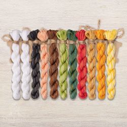 НМул-М186-3322 Набор ниток OwlForest для схемы «Матрешки» (DMC) 32, 36 каунт в 2 нити