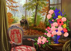 НЛ3-062 Набор для вышивания лентами ТМ Наследие "Тихий уголок"