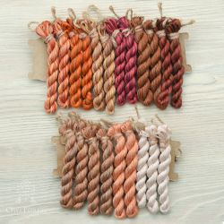 НМул-Кофе-2283 Набор ниток OwlForest для схемы «Кофейный семплер» (ПНК) 28 каунт в 3 нити