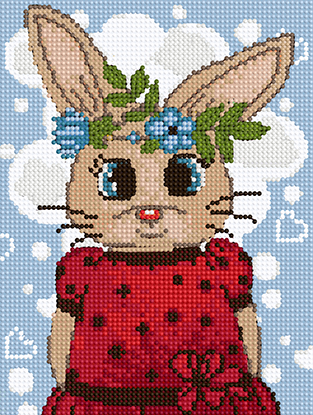 БСА4-092 Алмазная вышивка ТМ Наследие "Зайка девочка"