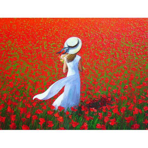 Алмазная мозаика Гранни "Девочка в маках" Ag805